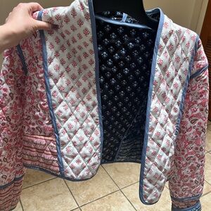 Floral Quilted Women's Jacket - Multicolor